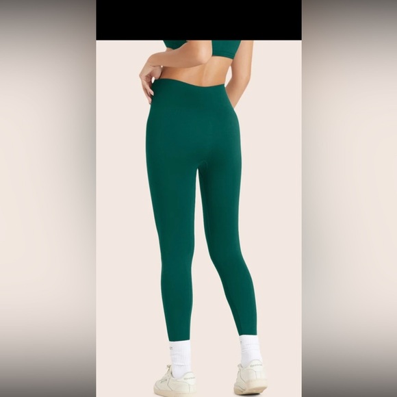 SET ACTIVE SCULPTED POWER LEGGINGS GREEN SIZE small - Picture 1 of 9